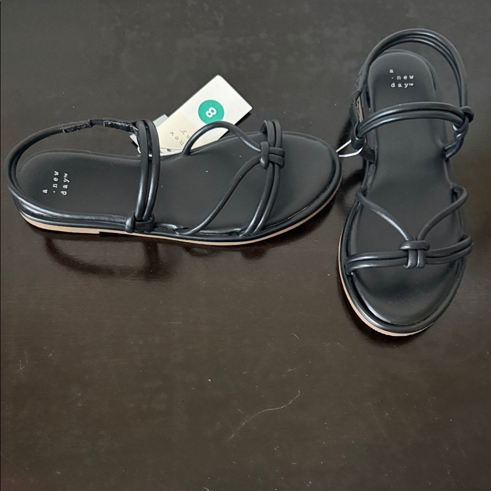 A New Day Strappy Black Sandals